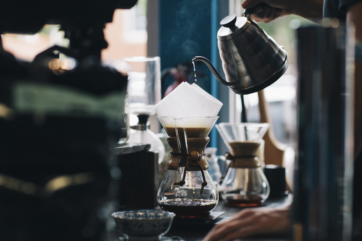 Detalle de preparación de café